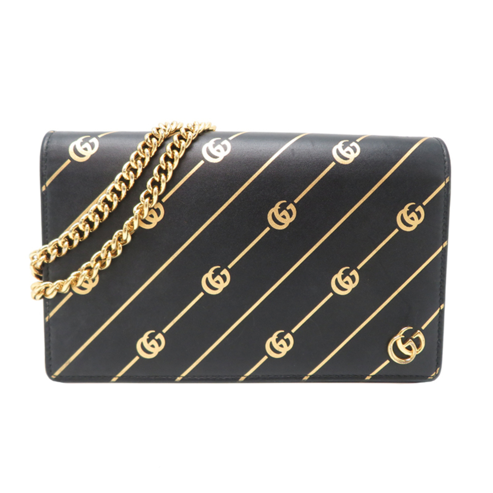 GUCCI Authentic Black Leather Shoulder Bag